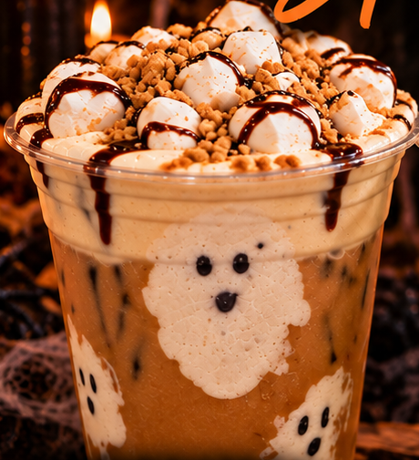 Haunted Pumpkin — October specialty drink at KT'z Espresso Kafe in Emory, Texas