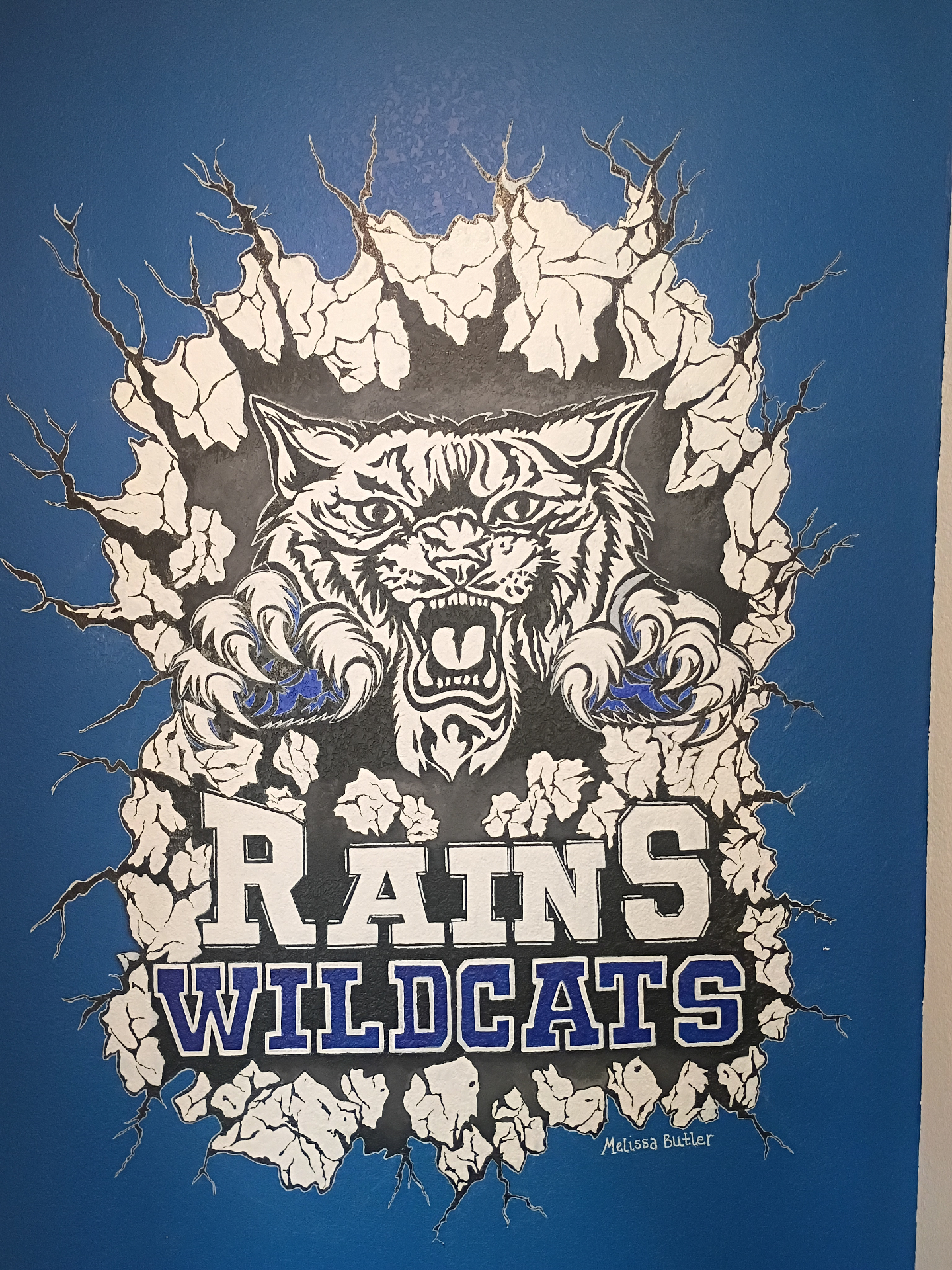 Rains Wildcats mural inside KT'z